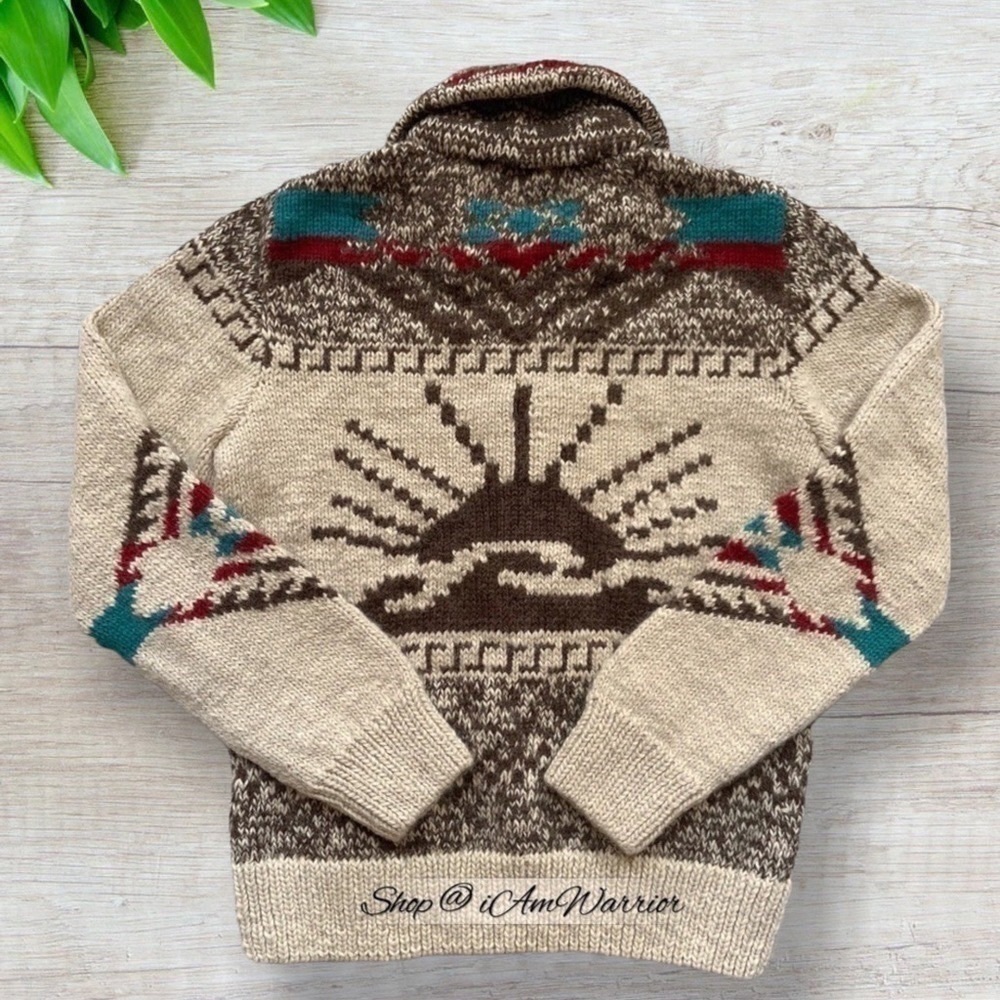 Faherty NWT Peruvian handknit sun & wave cardigan {PRICE FIRM} *shop@iamwarrior - Picture 7 of 12